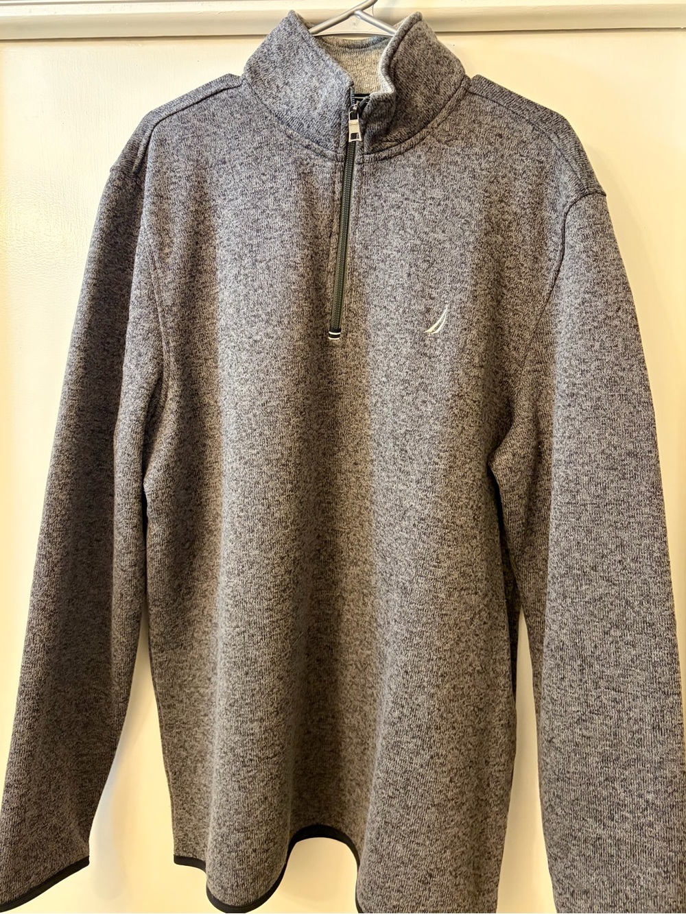 Nautica Men’s Heather Grey 1/4 Zip Pullover Fleece Sweatshirt Size XL